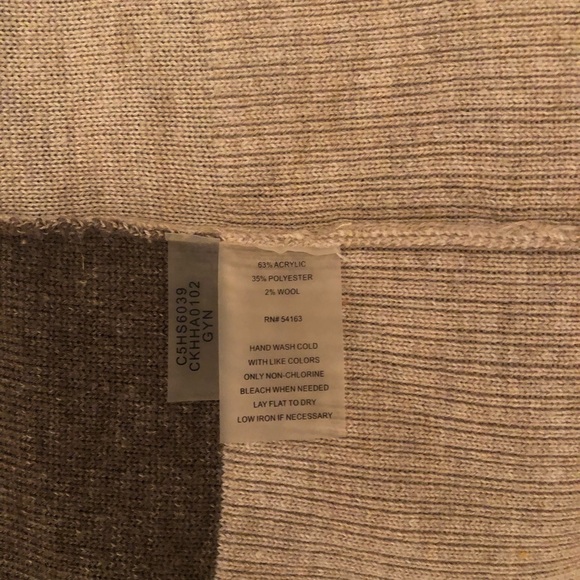 Calvin Klein women’s thigh length color block cardigan in browns SZ S knit blend - Picture 4 of 4